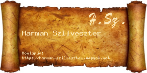 Harman Szilveszter névjegykártya